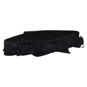 CHANEL Belt Leather 29.9"" Black CC Auth bs21650